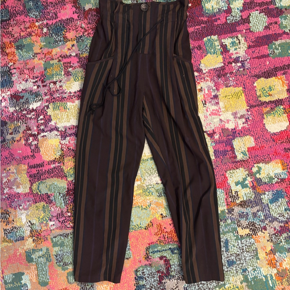 Striped Drawstring Pants - Picture 2 of 6